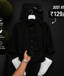 Premium Black Casual Shirt for Men – Stylish Full Sleeve Shirt