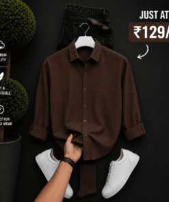 Premium Brown Casual Shirt for Men – Stylish Full Sleeve Shirt